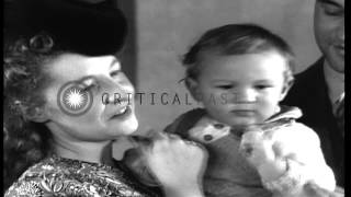 Several British war brides are interviewed with their American husbands, upon arr...HD Stock Footage