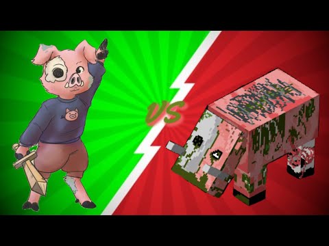 Baby Zombified piglin vs Zogling (^-^) minecraft mobs fight