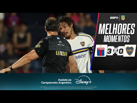 BOCA JUNIORS PERDE para Tigre por 3 a 0 com 'gol polêmico' e RECLAMAÇÃO DE CAVANI |Melhores Momentos