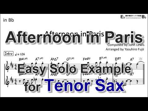 Afternoon in Paris - Easy Solo Example for Tenor Sax