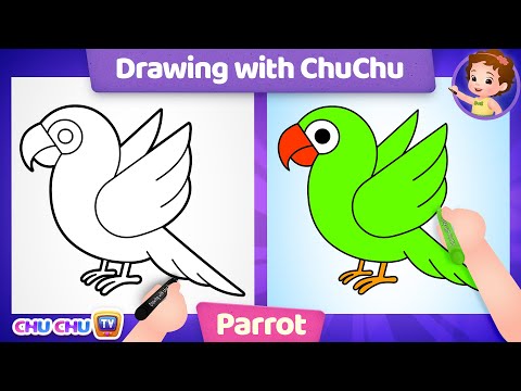 How to Draw a Parrot? - More Drawings with ChuChu - ChuChu TV Drawing Lessons for Kids
