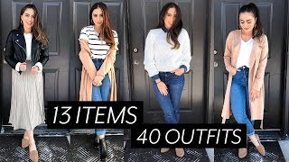 40 OUTFITS FROM 13 ITEMS // TRAVEL CAPSULE WARDROBE ♡