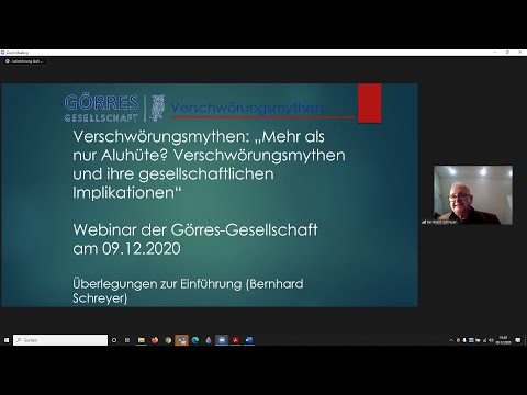 2. Görres-Webinar: „Mehr als nur Aluhüte? Verschwörungsmythen und ihre  Implikationen“