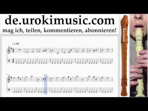 Blockflötenunterricht B. J. Balvin, Willy William - Mi Gente Noten Lernen Teil#1 um-i995