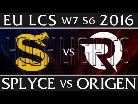 Splyce vs Origen | Highlights EU LCS W7D1 2016 Spring S6 | SPY vs OG Week 7