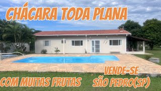 CHÁCARA TODA PLANA COM DUAS CASAS/PISCINA E UMA GRANDE VARIEDADE DE FRUTAS A VENDA EM SÃO PEDRO(SP)