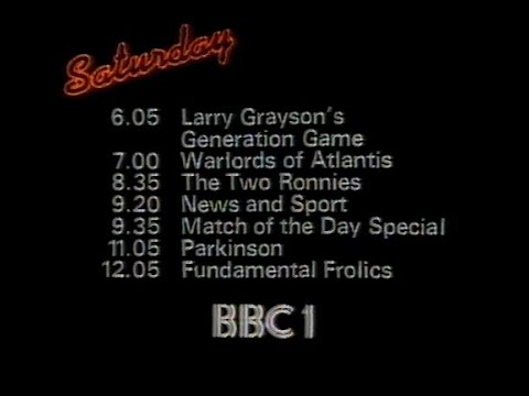 Friday 18th December 1981 BBC1 - Two Ronnies - Match Of The Day - Kessler