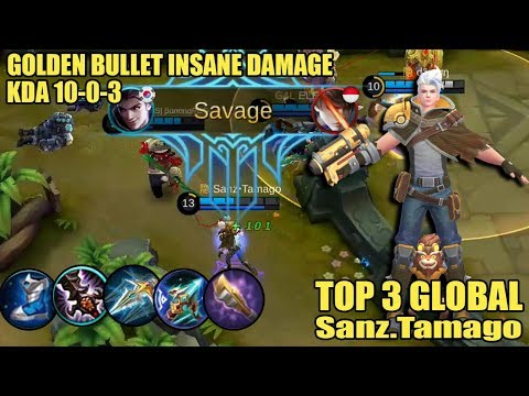 SAVAGE! Golden Bullet Perfect Gameplay - Top 3 Global Claude By Sanz Tamago -  Claude Best Build