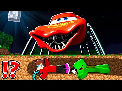 How Mikey and JJ Escape From MCQUEEN.EXE at 3am ? - Minecraft Maizen