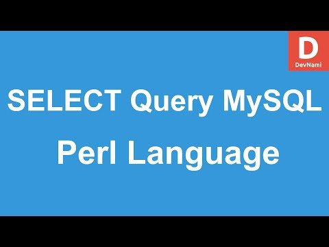 Perl Programming SELECT Query to Read MySQL Database