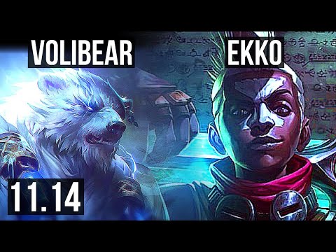 VOLIBEAR vs EKKO (JUNGLE) | 10/1/6, 800+ games, Godlike | NA Diamond | v11.14