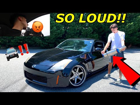 MY 350Z GETS A TOMEI EXHAUST!!*COP WASN'T HAPPY*...