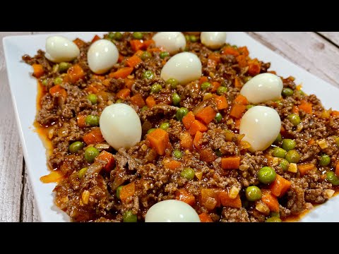 Subukan ang masarap na luto ng giniling | Sauce pa lng ulam na |  BEEF GINILING with QUAIL EGG