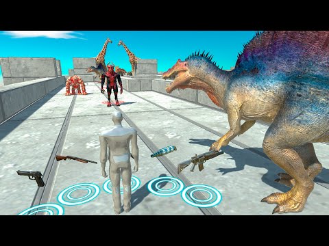 🔥FPS EXTREME DEATH RACE WITH TAME SPINOSAURUS - Animal Revolt Battle Simulator