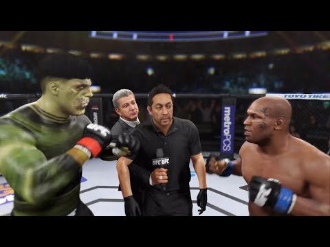 Green Monster vs. Mike Tyson (EA Sports UFC 2) - CPU vs. CPU 🥊