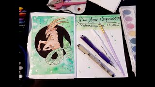 Magical Moon Art Journal/ New Moon in Capricorn 1/13/2021 #magicalartjournal #januarynewmoon2021