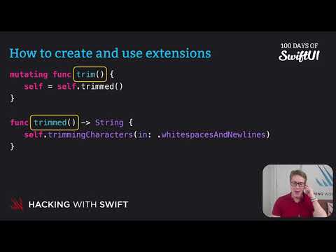 How to create and use extensions – Swift for Complete Beginners thumbnail