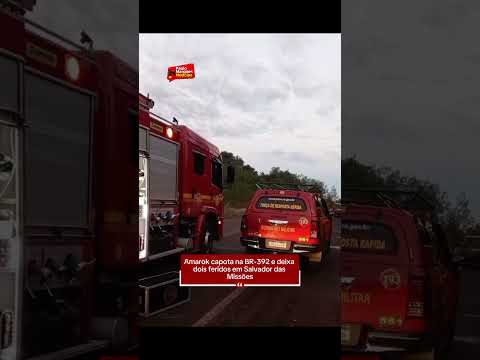 Amarok capota na BR-392 e deixa dois feridos em Salvador das Missões
