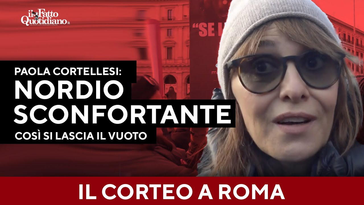 Paola Cortellesi in piazza: “Sconfortanti le parole di Nordio e Roccella, così si lascia il vuoto”