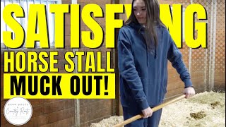 COME MUCK OUT HORSE STALLS WITH ME * SATISFYING* | KATE TAKES OVER | VLOG