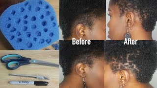 How to Make a DIY CURL SPONGE + How to Use It on Tapered(Type 4)Sides!!!|Mona B.