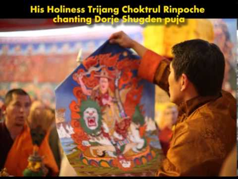 His Holiness Trijang Choktrul Rinpoche chanting Dorje Shugden puja