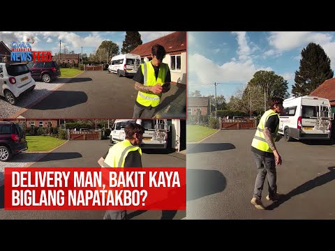 Delivery man, bakit kaya biglang napatakbo? GMA Integrated Newsfeed