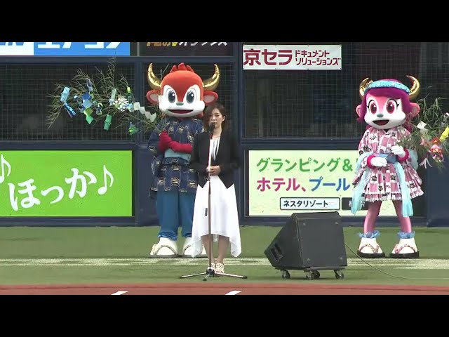 【試合前】シンガー・上地由真さんによる国歌斉唱 2016/7/7 Bs-H