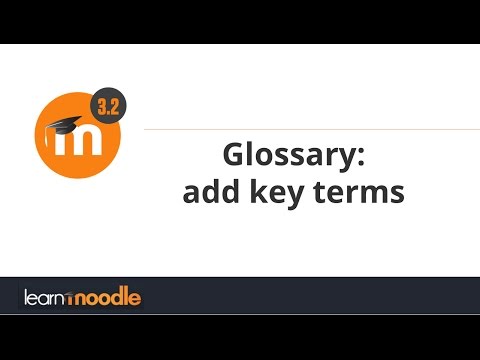 Glossary: add key terms: Learn Moodle 3.2