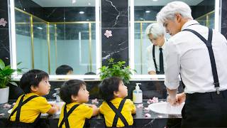 رأى الرئيس التنفيذي 3 أطفال بأسلوب مماثل في الحمام — من هم حقًا؟