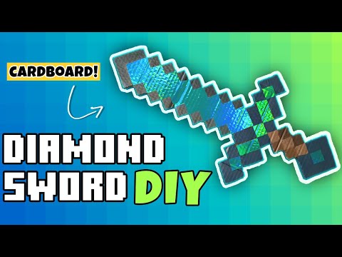 Spada di diamante di Minecraft ma in realtà BRILLA!! (100% cartone)