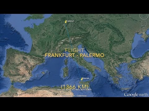 Google Earth Flight Simulator Frankfurt - Palermo Flightlapse