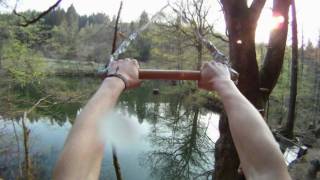 Rope Swing and Tree Jumps into Small Cold Lake