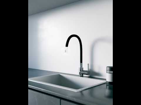 kielle Oudee - Baterie chiuvetă cu braț flexibil, crom / negru 10502100