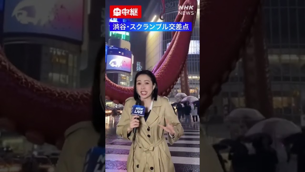 【Sora2】東京のスクランブル交差点に巨大なタコがいる #sora2 #sora #ai