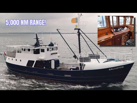€495K Long-Range Custom Steel Converted Trawler Yacht