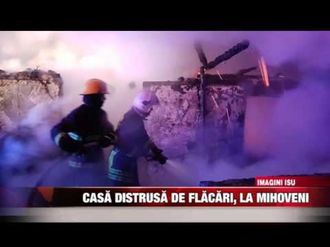 Casă distrusă de flăcări, la Mihoveni