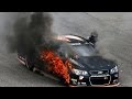 Bowman's tire catches fire