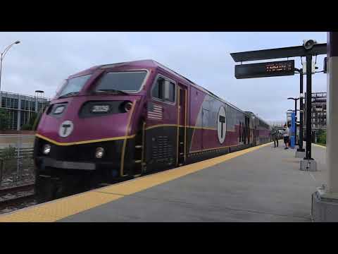 MBTA Commuter Train at Boston Landing in Brighton on its Way Westbound to Worcester MA on 7/9/2023