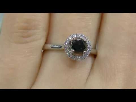 0.65 carat Black Diamond Engagement Ring GR024