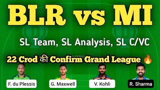 blr vs mi dream team | bengalore vs mumbai dream team prediction | dream team of today match