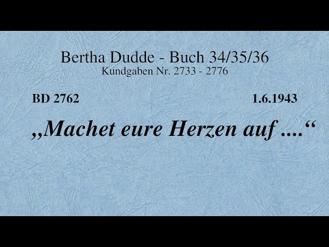BD 2762 - "MACHET EURE HERZEN AUF ...."