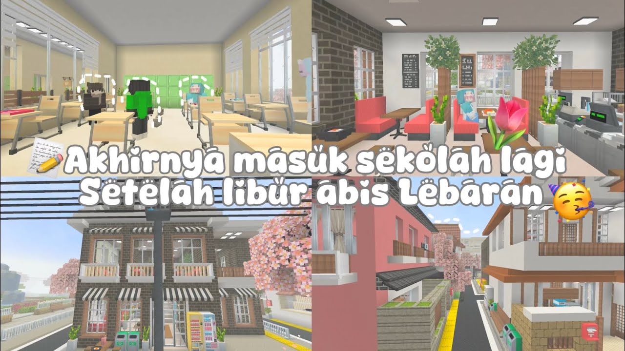 ᵎᵎ🏫 ˖᯽݁Akhirnya bersekolah lagi🌷📝|| drama #kawaiworld2023 #minecraft #kawaiworld #dramakawaiiworld