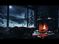 Cozy Winter Cabin Ambience🔥 Pretty Crackling Fireplace Soft Falling Snow😴 No Ads Enjoy With Love Nap
