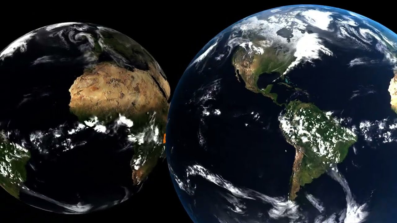 Globe vs Concave Visualizing real data driven timelapse of cloud coverage inside the Concave Earth