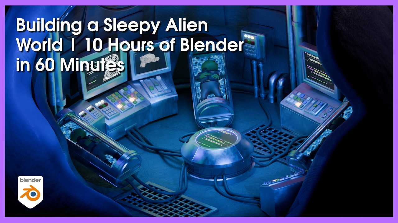 Building a Sleepy Alien World | 10 Hours of Blender in 60 Minutes