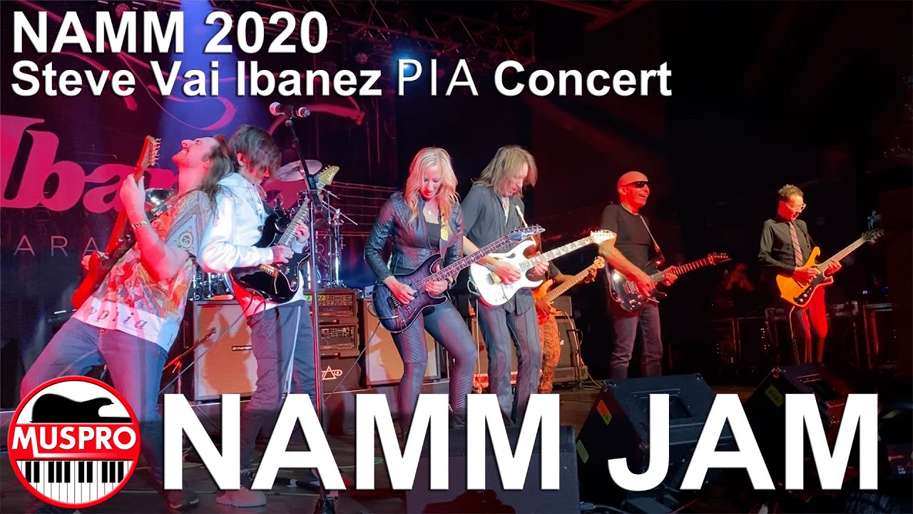 NAMM 2020: Steve Vai Joe Satriani Nita Strauss Paul Gilbert Polyphia - Ibanez PIA Concert Guitar Jam - YouTube