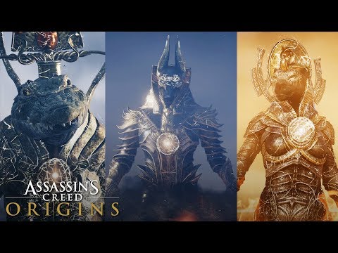 Assassin's Creed Origins - ALL TRIALS OF THE GODS (How To Unlock Anubis Outfit) ALL GOD FIGHTS