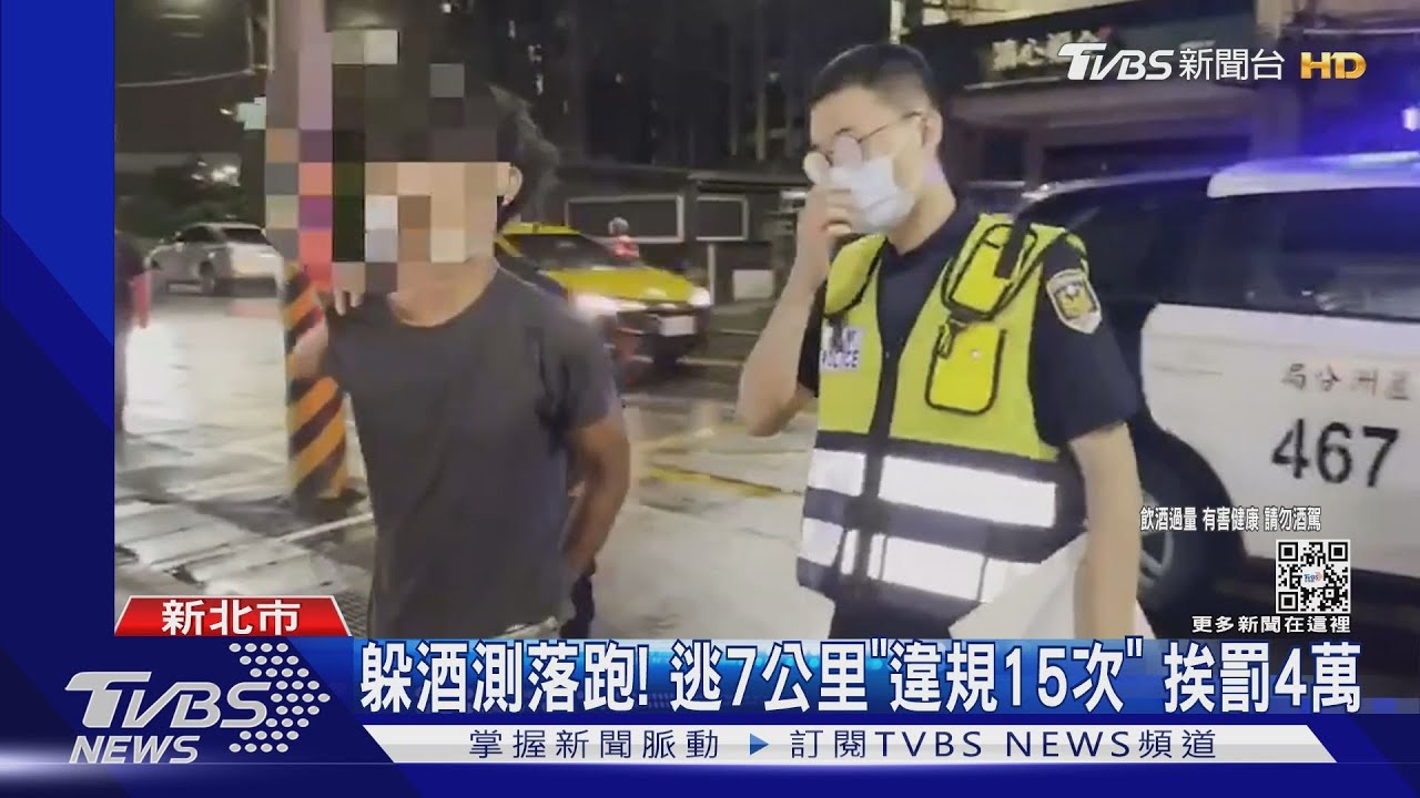 躲酒測落跑!逃7公里「違規15次」 挨罰4萬