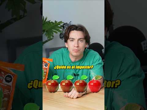 ADIVINA EL IMPOSTOR CON COMIDA (MANZANA BAÑADA EN JUGO DE PEPINILLO)